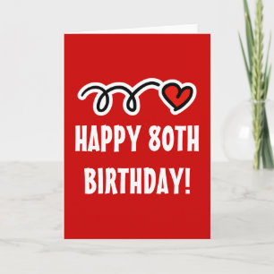 Feliz 80 de Aniversário - Cartão de Saudação
