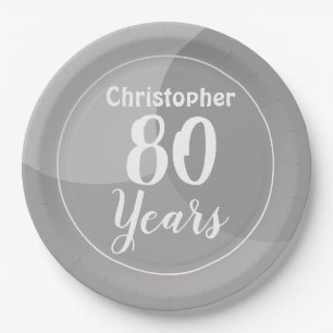 Feliz 80 de Prato de Aniversário