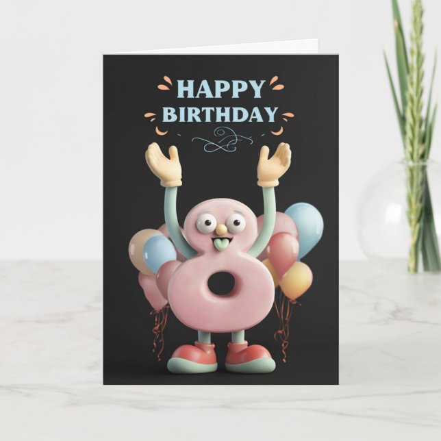 Feliz 8.º Cartão de Aniversário (Frente)