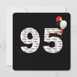 Feliz 95º aniversário do convite preto