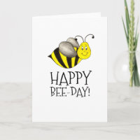 Feliz Abelha Bday Yellow Bumblebee Cartão de Anive