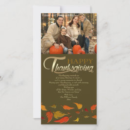 Feliz Ação de Graças. Cartão com fotos de Folhas