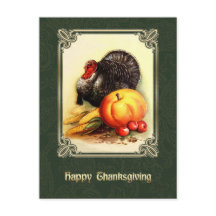 Feliz Ação de Graças. Cartão postal Vintage Art