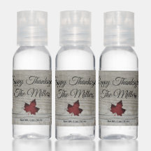 Feliz Ação de Graças Maple Leaf Hand Sanitizer