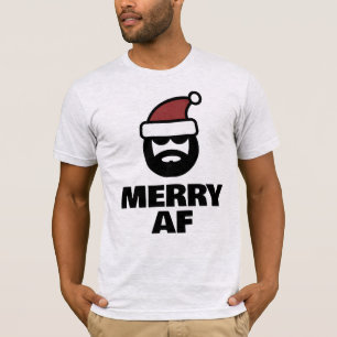 Feliz AF Papais noeis engraçados Camisa de Natal p