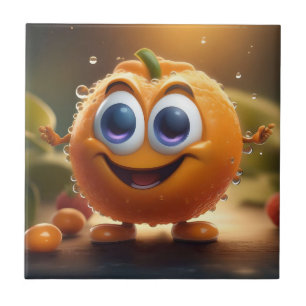 Feliz Animado 3d Laranja,