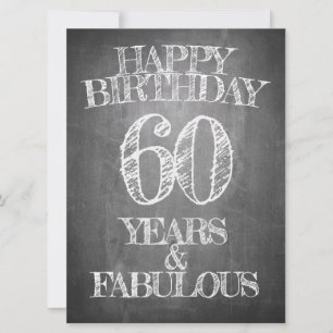 Feliz aniversário - 60 anos e fabuloso em chalkboa