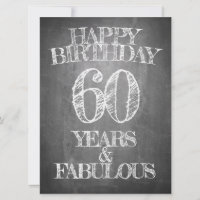 Feliz Aniversário - 60 Anos & Fabuloso em chalkboa