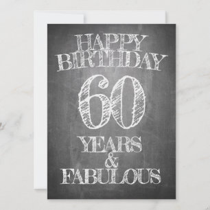 Feliz Aniversário - 60 Anos & Fabuloso em chalkboa