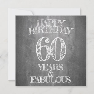 Feliz Aniversário - 60 Anos & Fabuloso em chalkboa