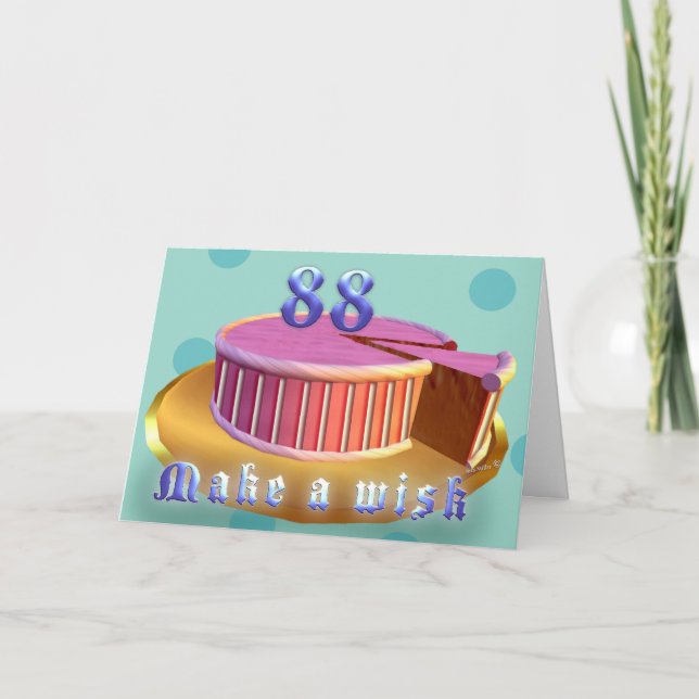 Feliz Aniversário 88 Cartão de Aniversário Brisas  (Frente)