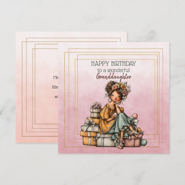 Feliz Aniversário a uma neta maravilhosa (Frente/Verso)