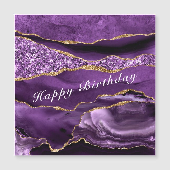 Feliz Aniversário - Ágata Roxo Violeta Dourado (Frente)