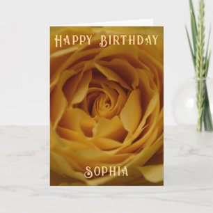 Feliz Aniversário Amarelo Rosa Cartão Personalizáv