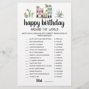 Feliz Aniversário ao Redor do Mundo jogo editável