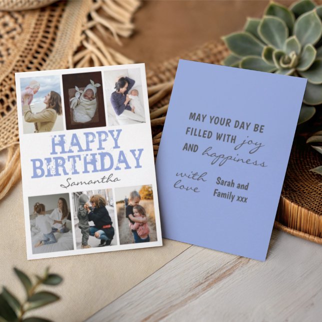 Feliz Aniversário Azul 6 Fotografia Cartão de Saud (Criador carregado)