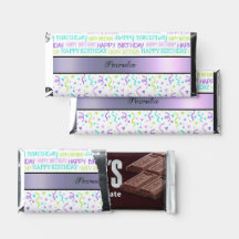 Feliz aniversário, azul e Lavanda monograma