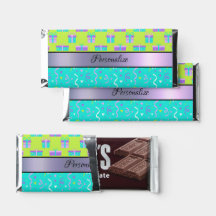 Feliz Aniversário, Azul e Monograma Verde