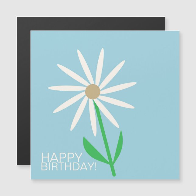 Feliz aniversário Azul-Verde Deseja com Daisy (Frente/Verso)