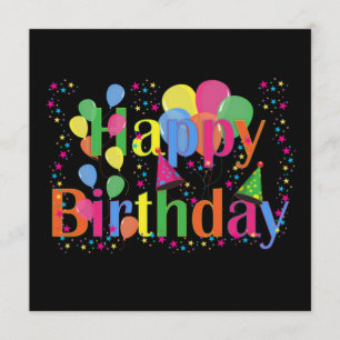 Feliz Aniversário Balões Convite