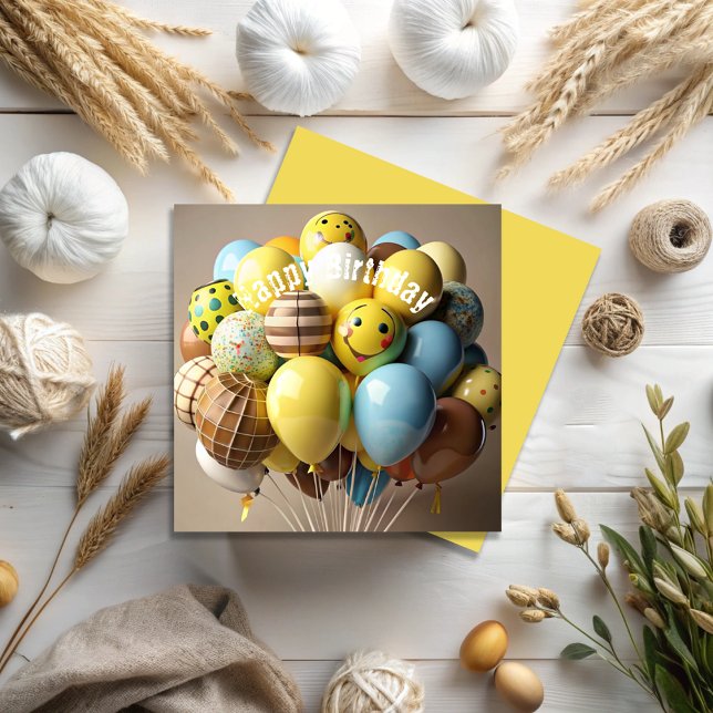 Feliz Aniversário Balões Saudação (Criador carregado)