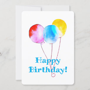 Feliz aniversário Balões Vermelhos Azul Amarelo