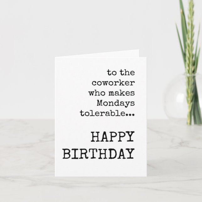 Feliz Aniversário, Bestimento de Trabalho, Cartão  (Frente)