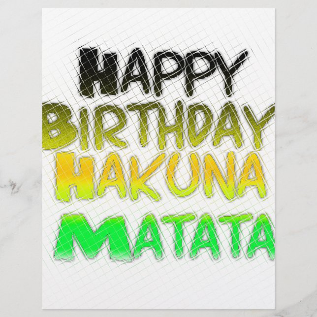 Feliz aniversário bonito Hakunamatata Arte Inspira (Frente)