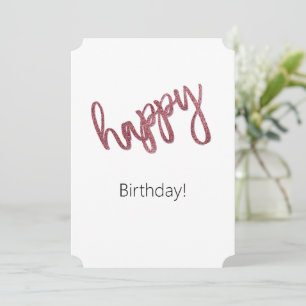 Feliz Aniversário Brilho Rosa Minimal
