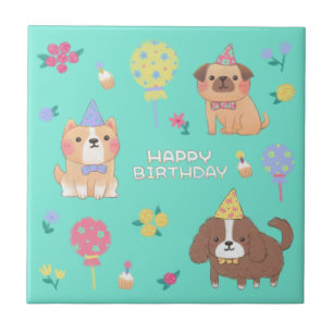 Feliz Aniversário: Cães, Balões e Flores