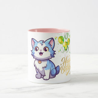 Feliz Aniversário Caneca de Café de Gato – Present