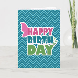 Feliz aniversário - cartão azul/rosa/verde-borbo
