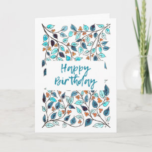 Feliz Aniversário Cartão Bluegreen Vine