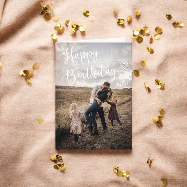 Feliz Aniversário - Cartão com fotos Coração de Es (Criador carregado)