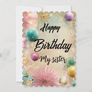 Feliz Aniversário cartão da minha irmã