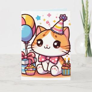 Feliz Aniversário Cartão de Aniversário para Gatin