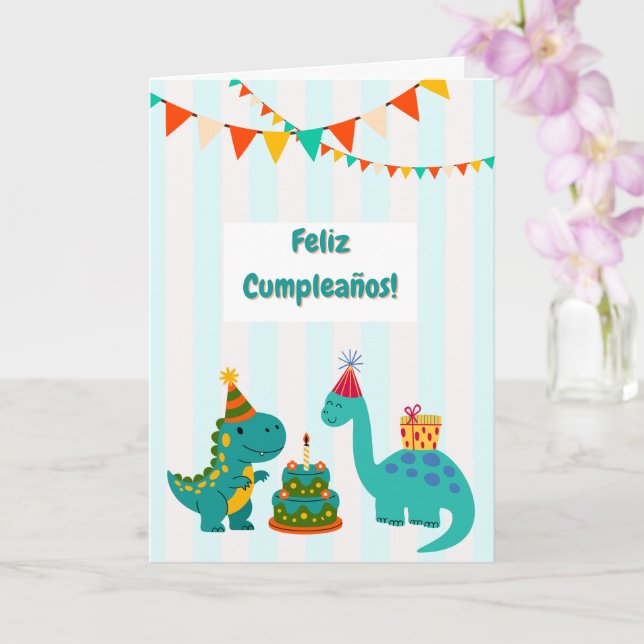 Feliz Aniversário Cartão de Dinosaurio (Orquídea)