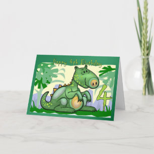 Feliz Aniversário Cartão de Dinossauro 4º Anive