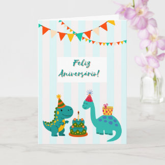 Feliz Aniversário Cartão Dinossauro