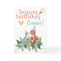 Feliz aniversário | Cartão Dinossauro