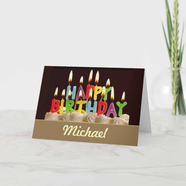 FELIZ ANIVERSÁRIO! CARTÃO Michael PERSONALIZADO (Frente)