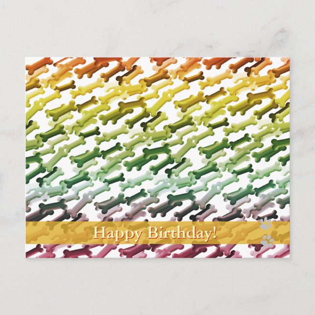 Feliz aniversário! - cartão postal do cão (Frente)