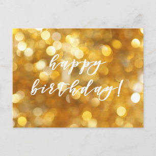 Feliz Aniversário! Cartão Postal Glamouroso com Fa