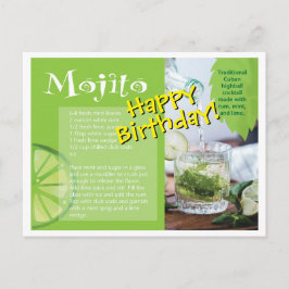 Feliz Aniversário Cartão Postal Receita Coquetel M
