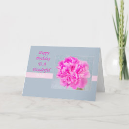 Feliz Aniversário Cartão Rosa Peônia Chefe