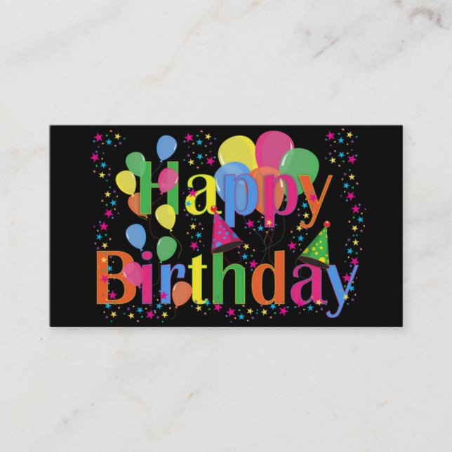 Feliz Aniversário Cartões de visitas dos Balões (Frente)