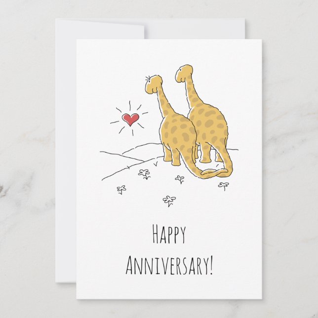 Feliz Aniversário Casado Cartão de Dinossauros Cas (Frente)