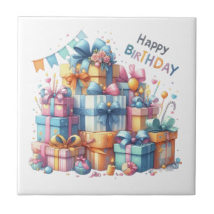 Feliz Aniversário Cerâmico para Todas as Idades e 