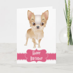 Feliz Aniversário Chihuahua Puppy Dog Cartão Sauda