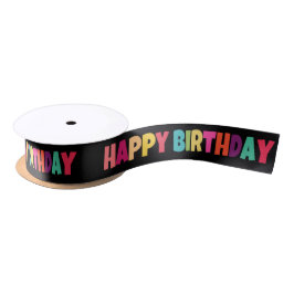 Feliz aniversário colorido em preto